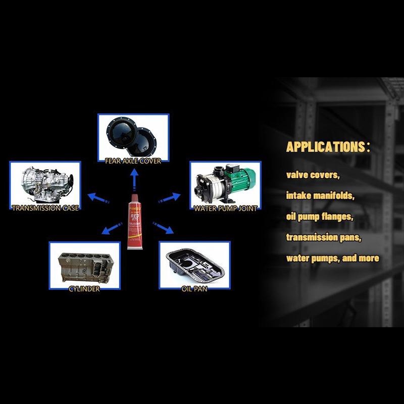 PINSU - Guarnizione in silicone resistente alle alte temperature RTV rosso/nero/grigio - Sigillante impermeabile di grado automobilistico/industriale PINSU - Guarnizione in silicone resistente alle alte temperature RTV rosso/nero/grigio - Sigillante impermeabile di grado automobilistico/industriale
